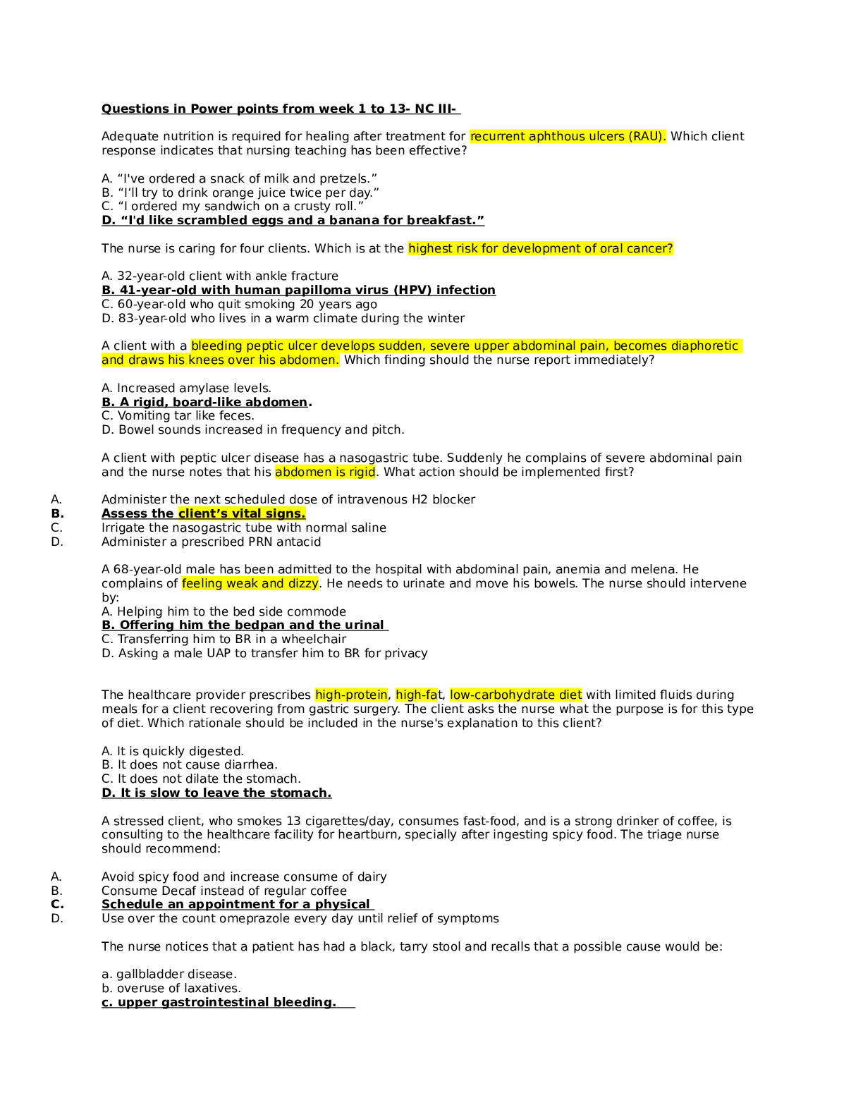 Preview image for NURSING 3165 PPT 1 to 13. Question & Answers. Graded A+